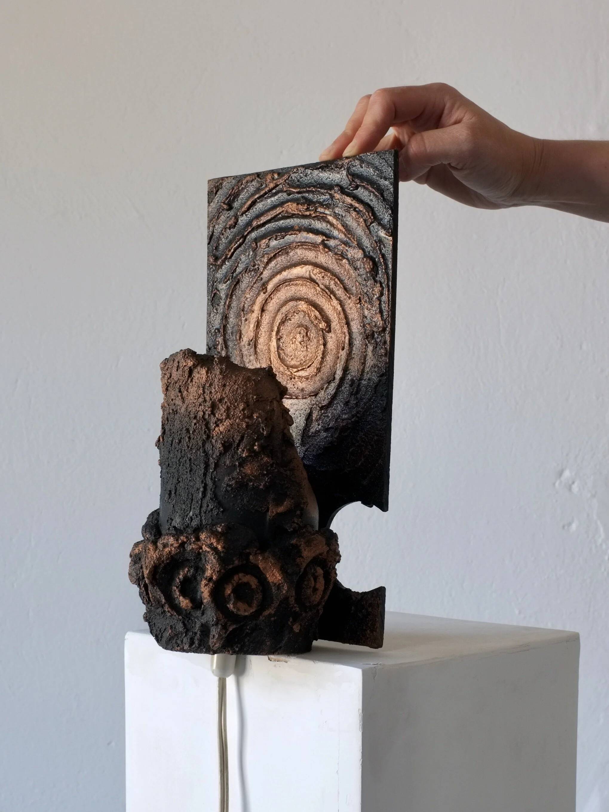 Brutalist ceramic wall sconce by Jouko Kytömaa | Finland | 1970s