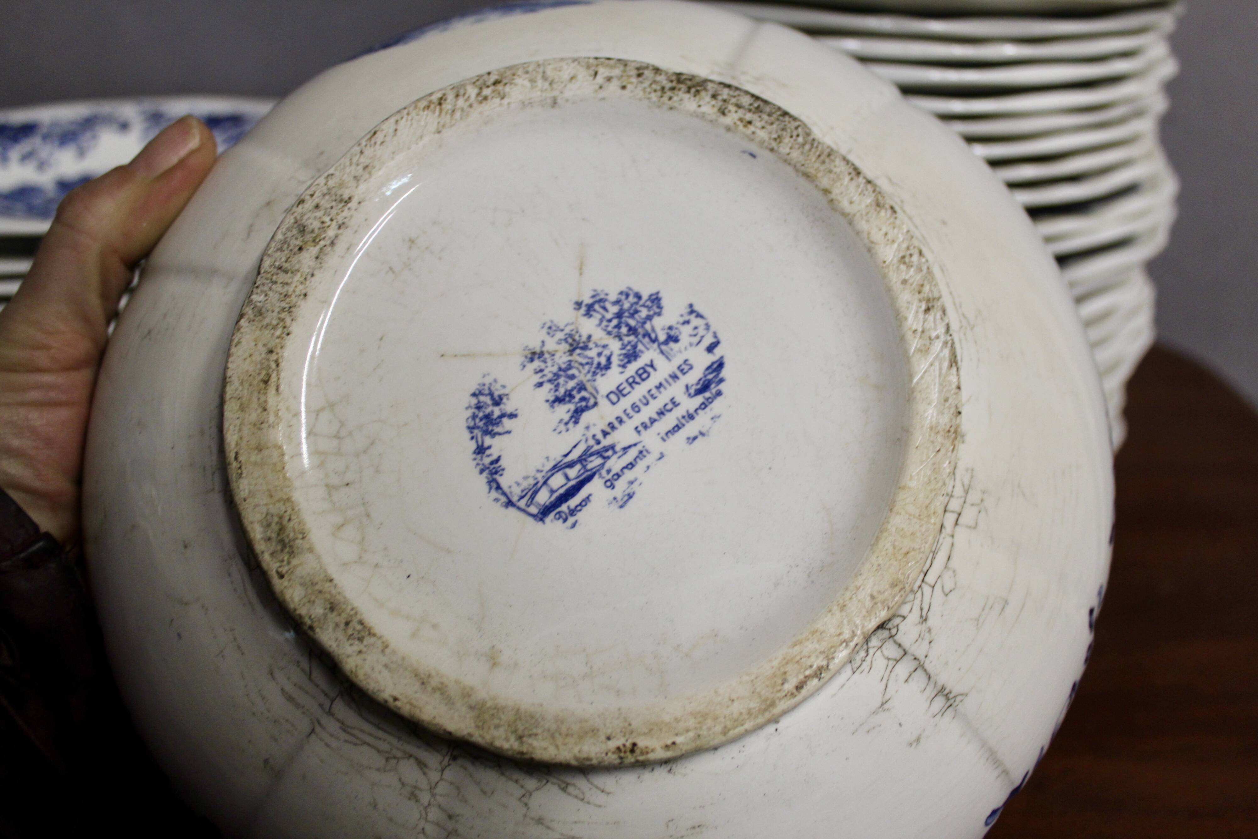 Derby Sarregemines 52-Piece Dinnerware Set, Deep Blue