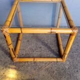 Square rattan end coffee table ep 1970