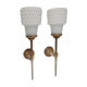Pair of vintage patinated golden metal hand sconces