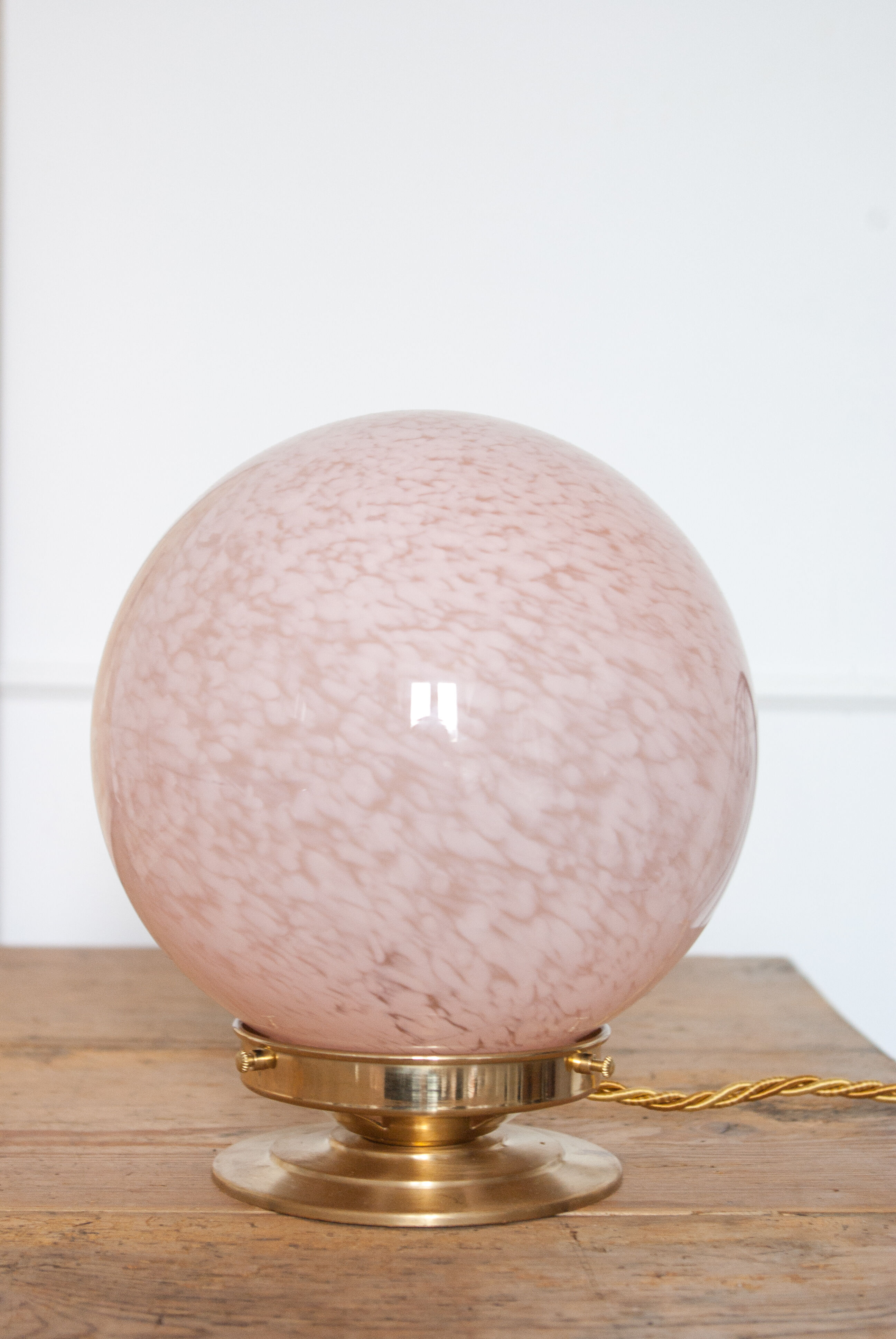 Table lamp - pink antique globe