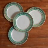 Mint and golden dessert plates