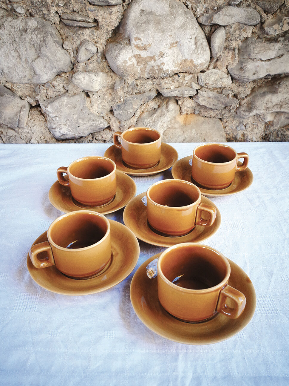 Set of 6 tea cups / glazed ceramic coffee