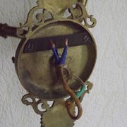 French Antique Bronze Empire Double Wall Sconce with Fan & Swan Detail 5239