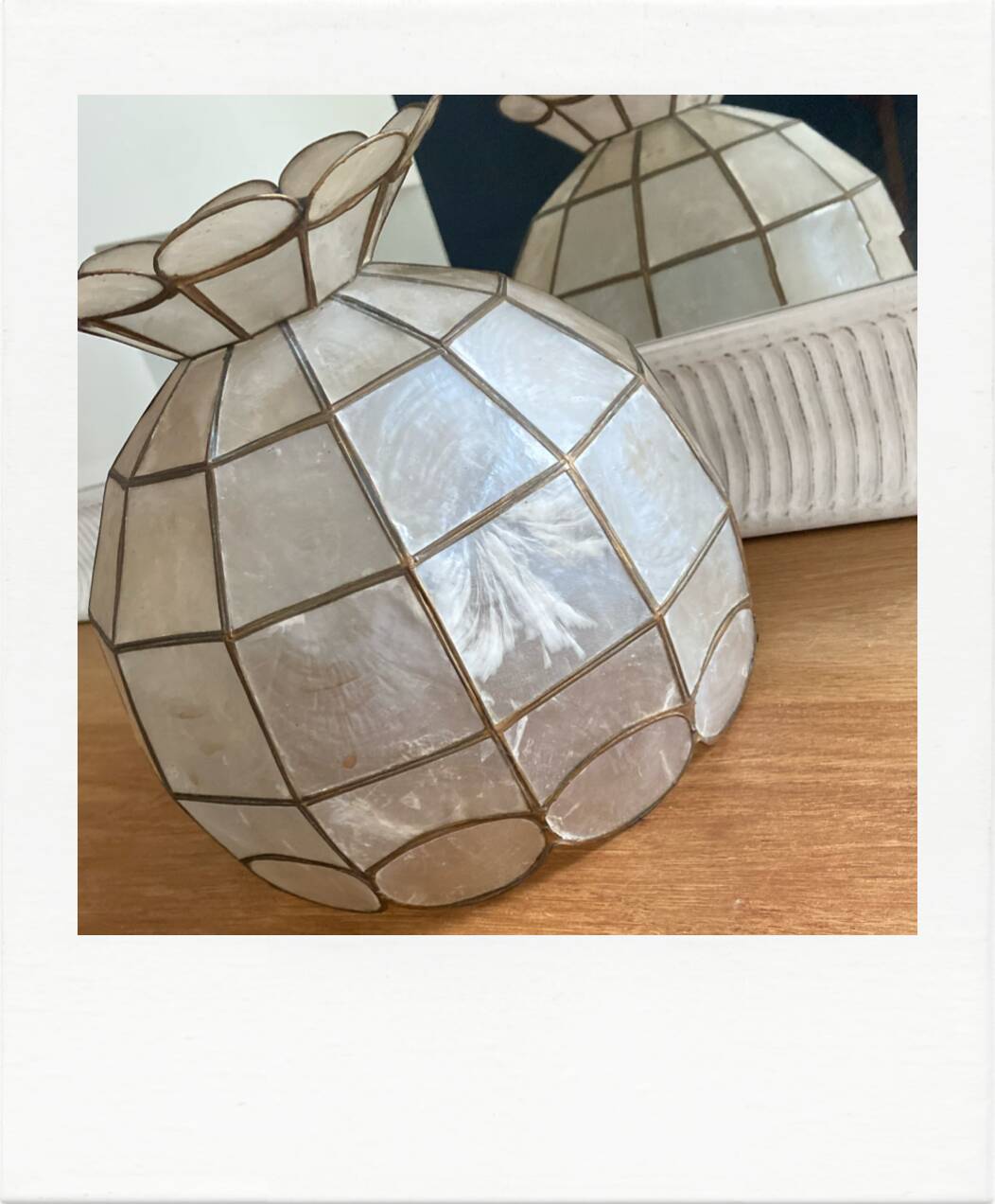 Mother-of-pearl and brass lampshade