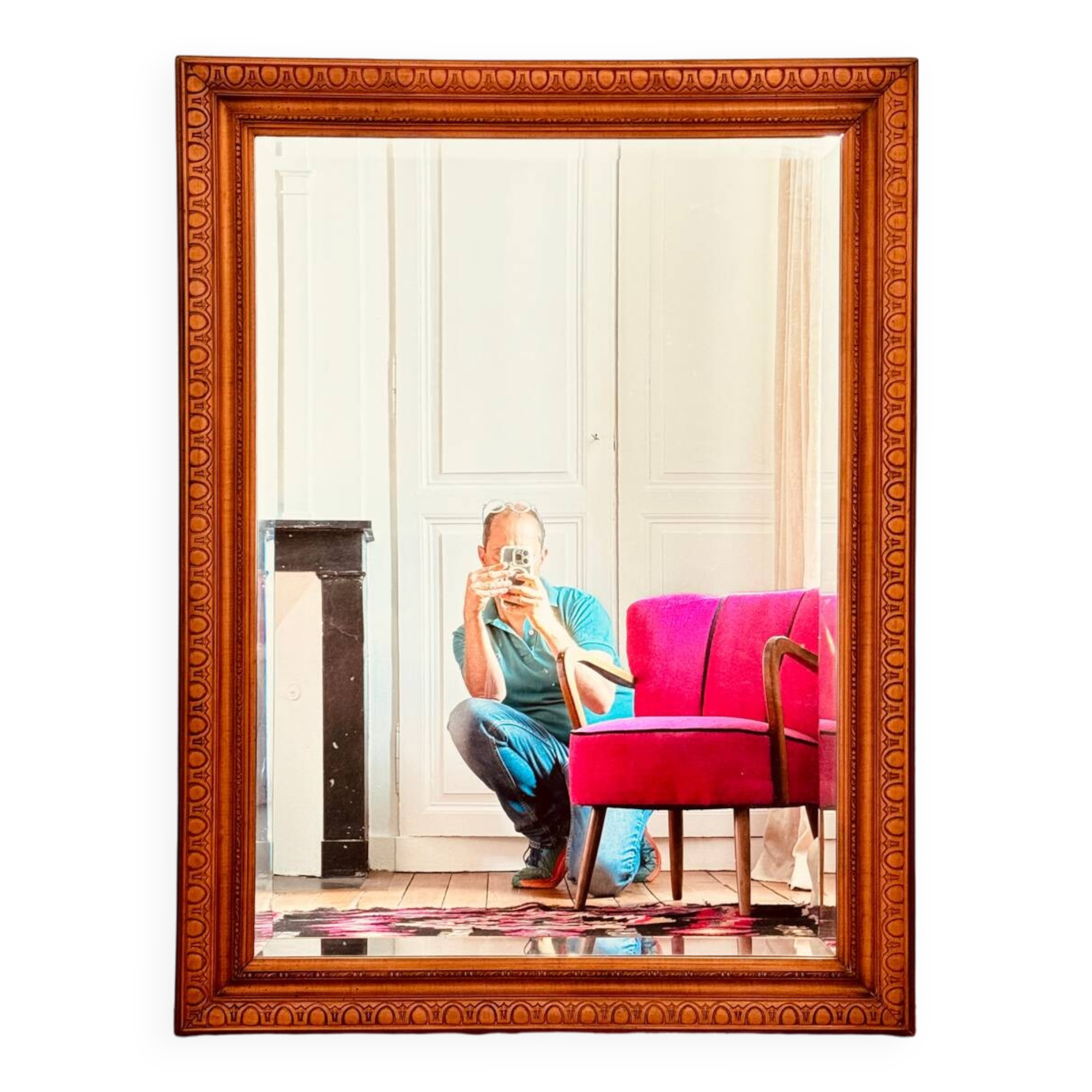 Antique mirror with beveled glass