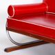Bauhaus Red Tubular Chromed Steel Sofa by Robert Slezák, 1930s