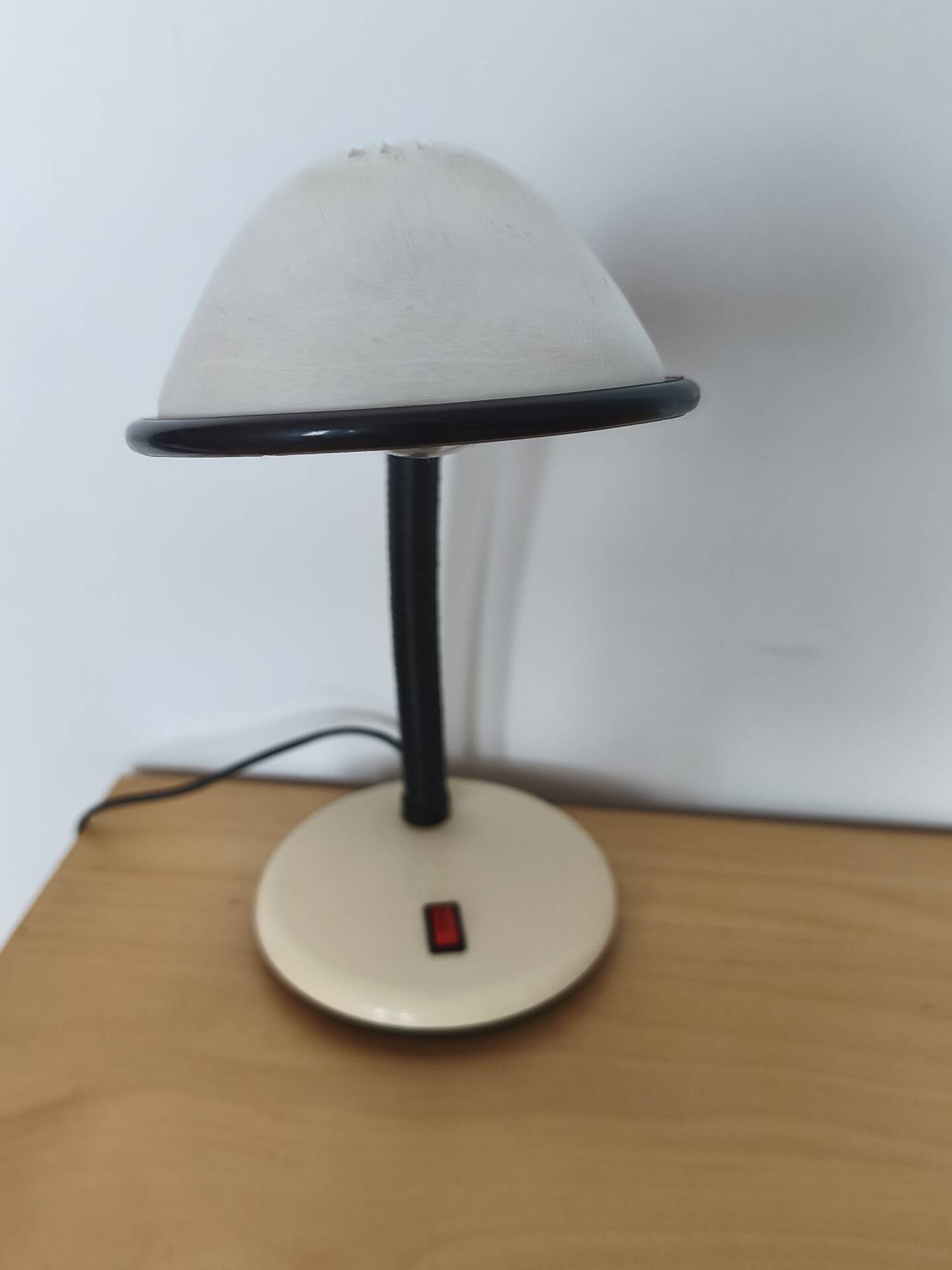 Lampe bureau blanche noire  bras articulé vintage