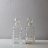 Chiseled glass carafes