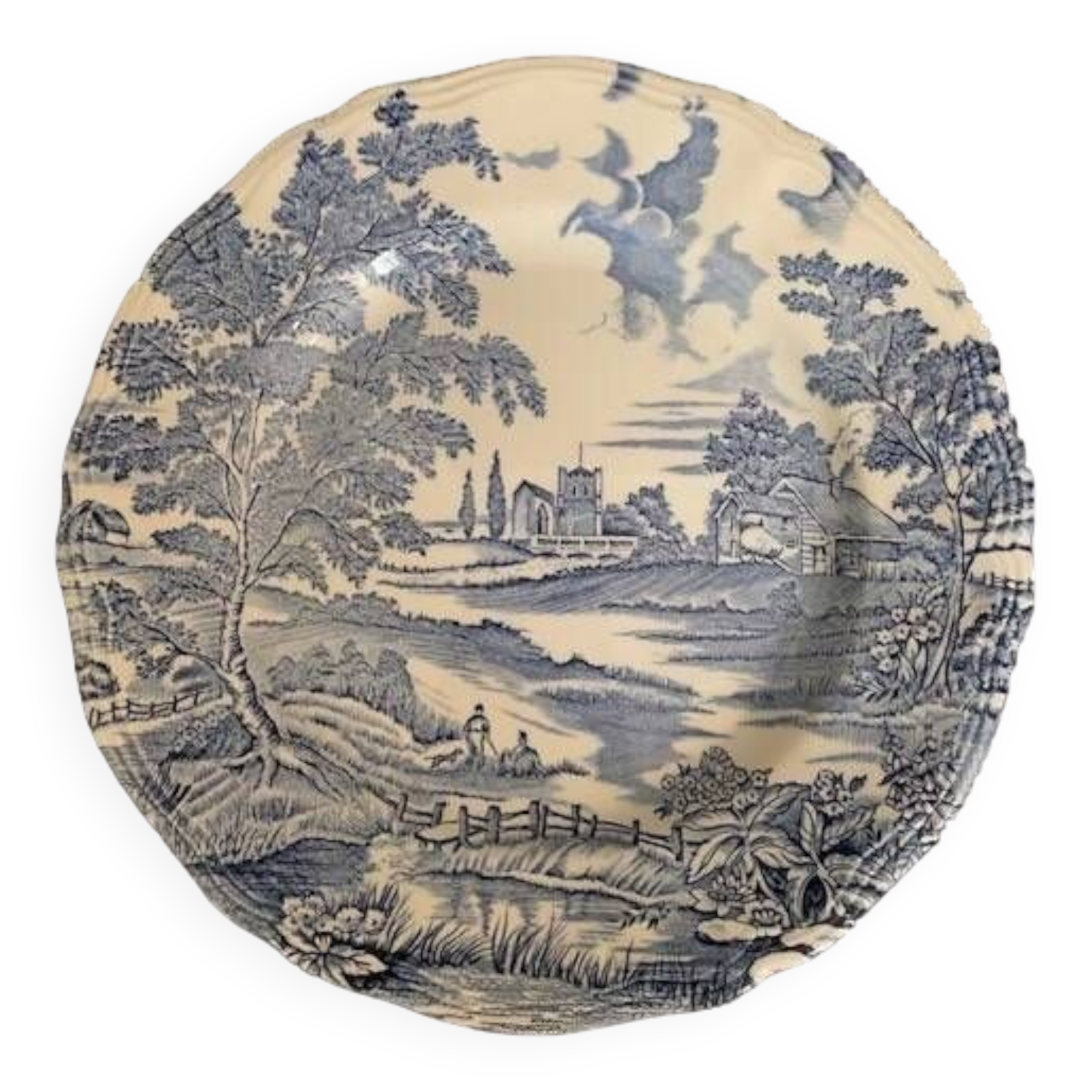 Assiette plate en faïence "English Style "