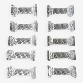 Lot de 10 porte-couteaux en cristal de sèvres