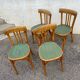 Série de 4 chaises bistrot vertes