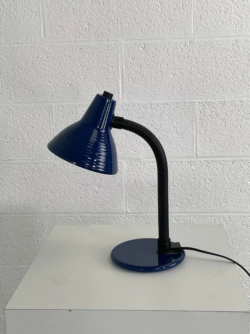 Blue industrial desk lamp