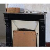 Antique Belgian Black Marble Fireplace - Napoleon III