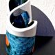 Tricolour vase, vintage seventies design, signed Elchinger, Vallauris.