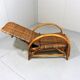 Chaise longue en rotin bicolore du milieu du siècle Années 1960