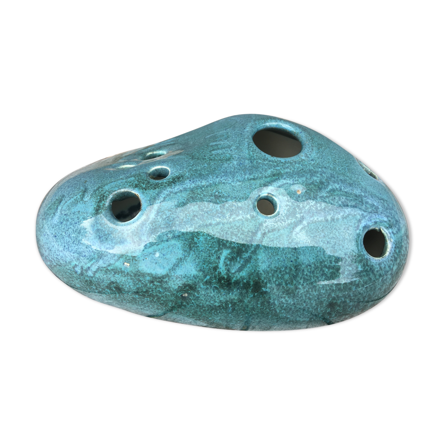 Roller spike flowers, blue-green ceramics