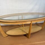 Mid-Century Retro Vintage Oak-Style Coffee Table by Nathan Furniture  Edged