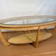 Table basse vintage en chêne de style mi-siècle par Nathan Furniture avec bords.