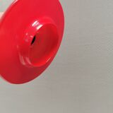 Red UFO glass lamps from the early 90s, Danish and made by Design Light