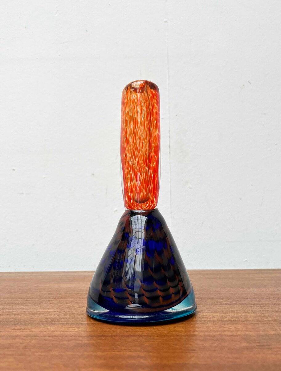 Vintage art glass candle holders, set of 2
