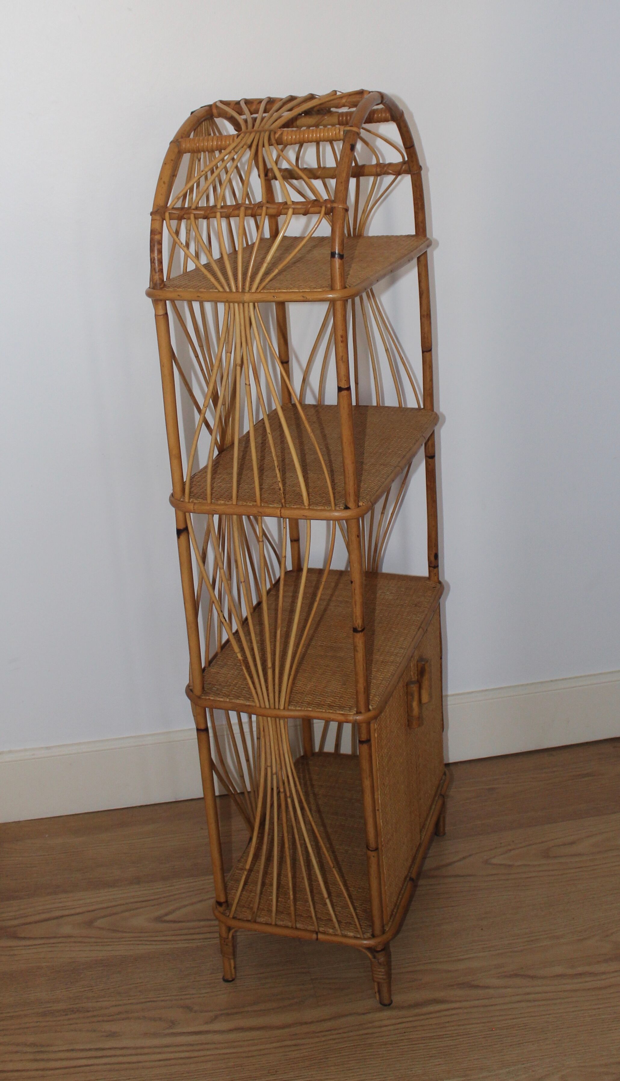 Vintage rattan shelf