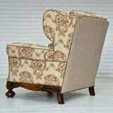 Fauteuil relax danois en tissu années 1950