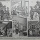 Lithograph • The old post office, mail, letter • Original engraving from 1898