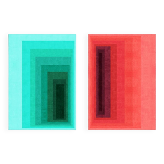 2 geometric art prints