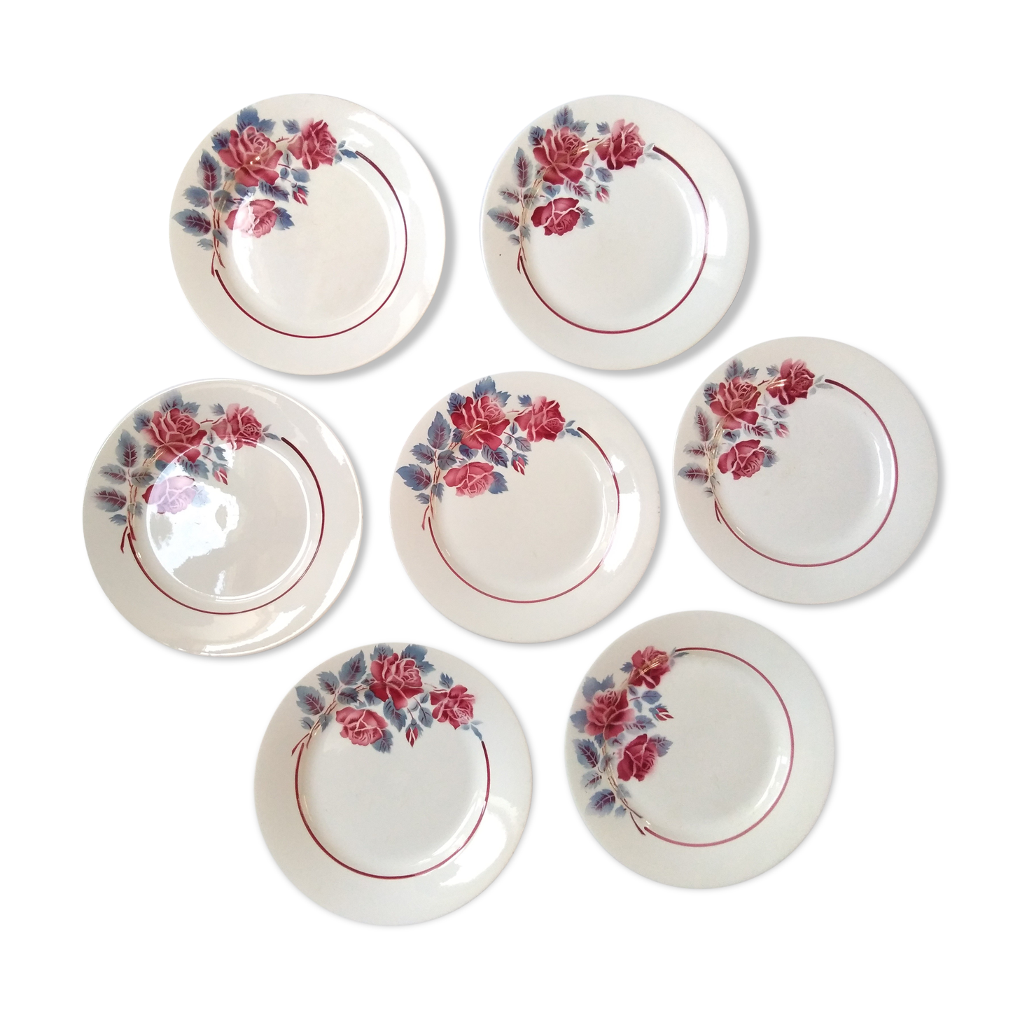 7 flat plates Digoin Sarreguemines