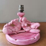 Vintage 50s lamp in pink ceramic