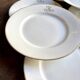 6 monogrammed Paris porcelain dinner plates