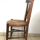 Former Directory-style chair with fleur de lily seating mulch 19th