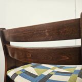 70s chairs for dining room in beech and Space Age fabric