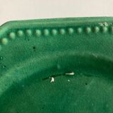 Set of 5 octagonal plates glazed clay beads 1950