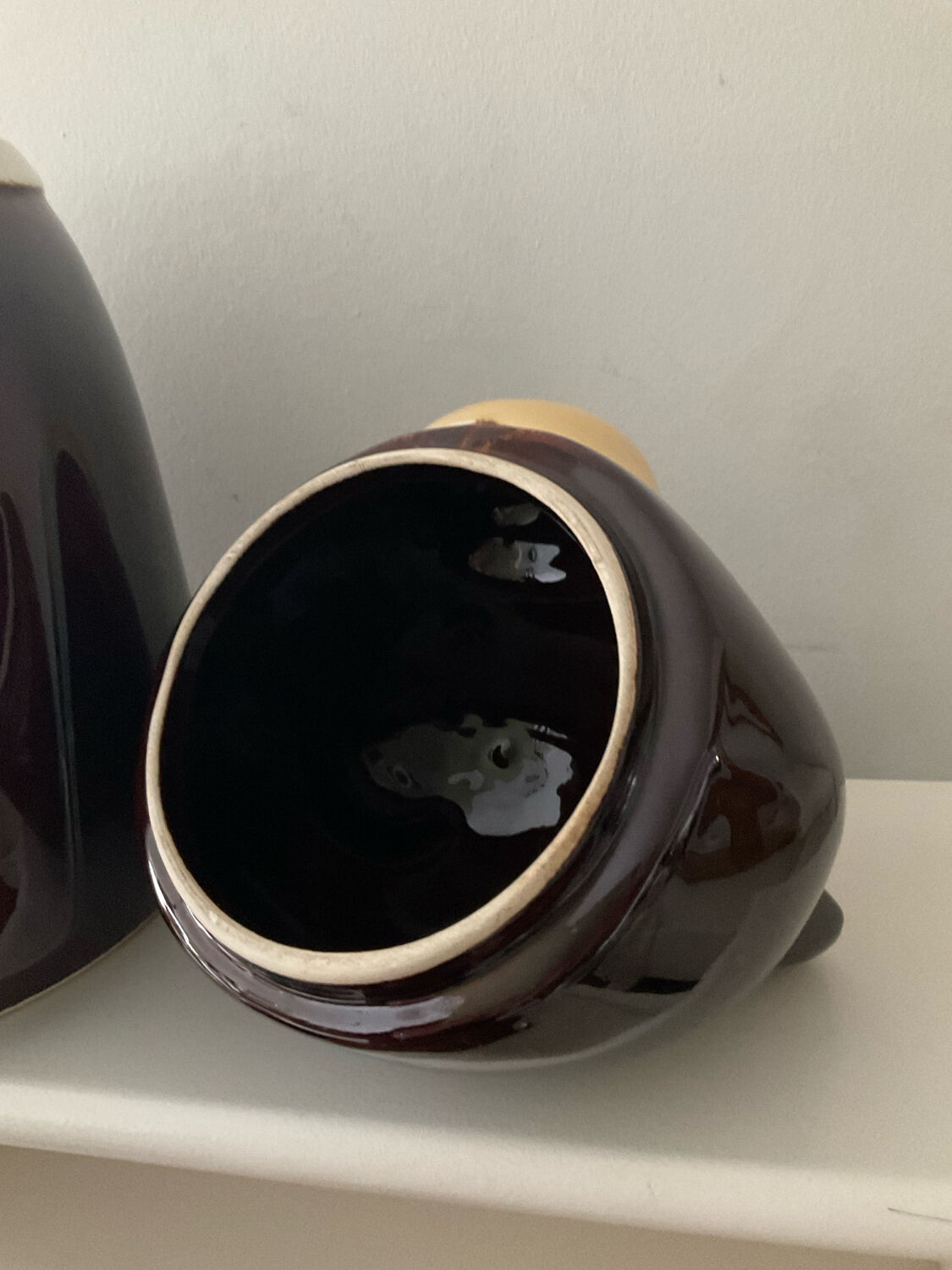 Vintage ceramic glazed bear biscuit jar