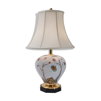 Giulia Mangani porcelain lamp chinoiserie with lychee, 1950`s ca, Italian