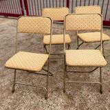 Set of 4 vintage folding chairs / 70's theater armchairs