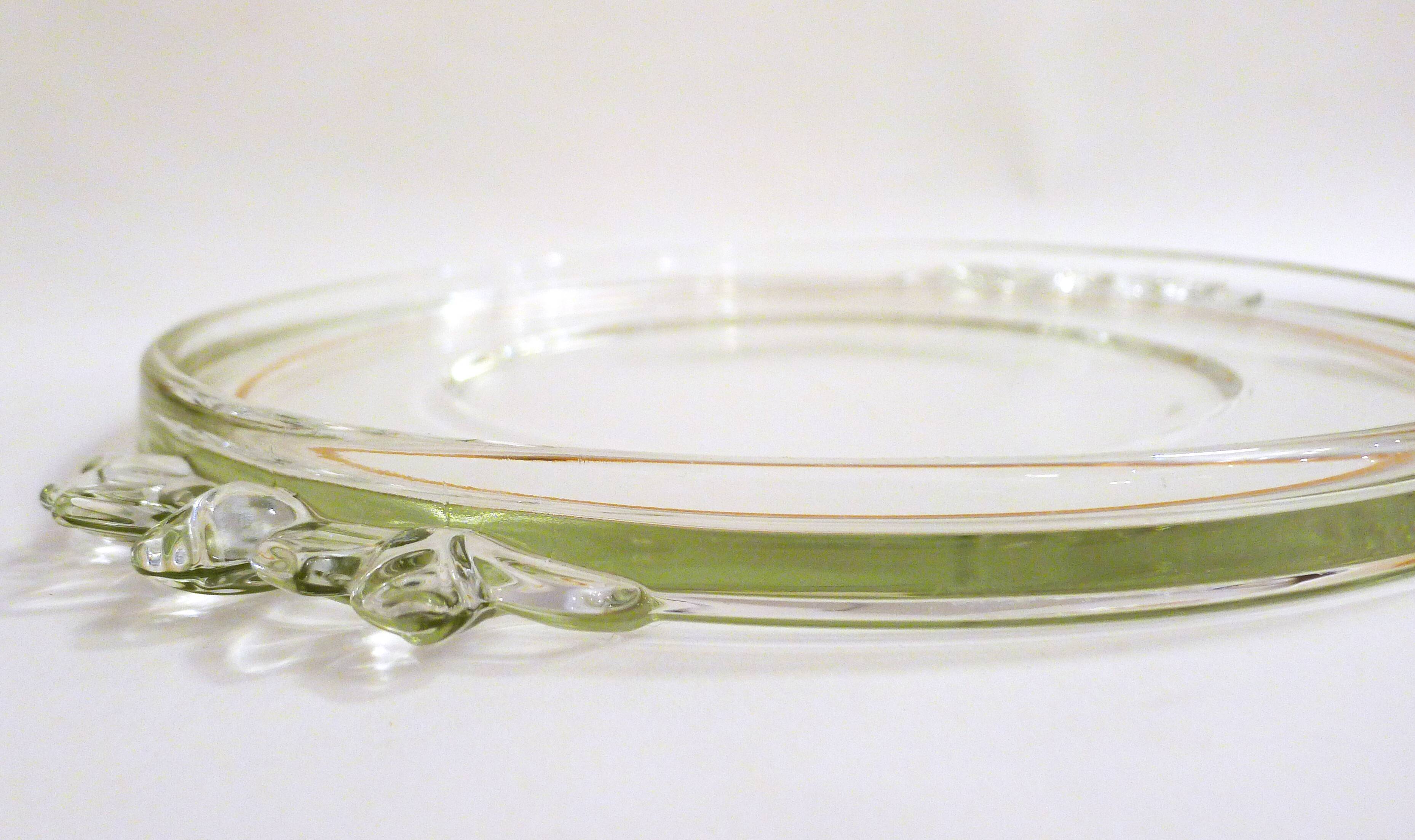 Round dish 1940's with flower handles