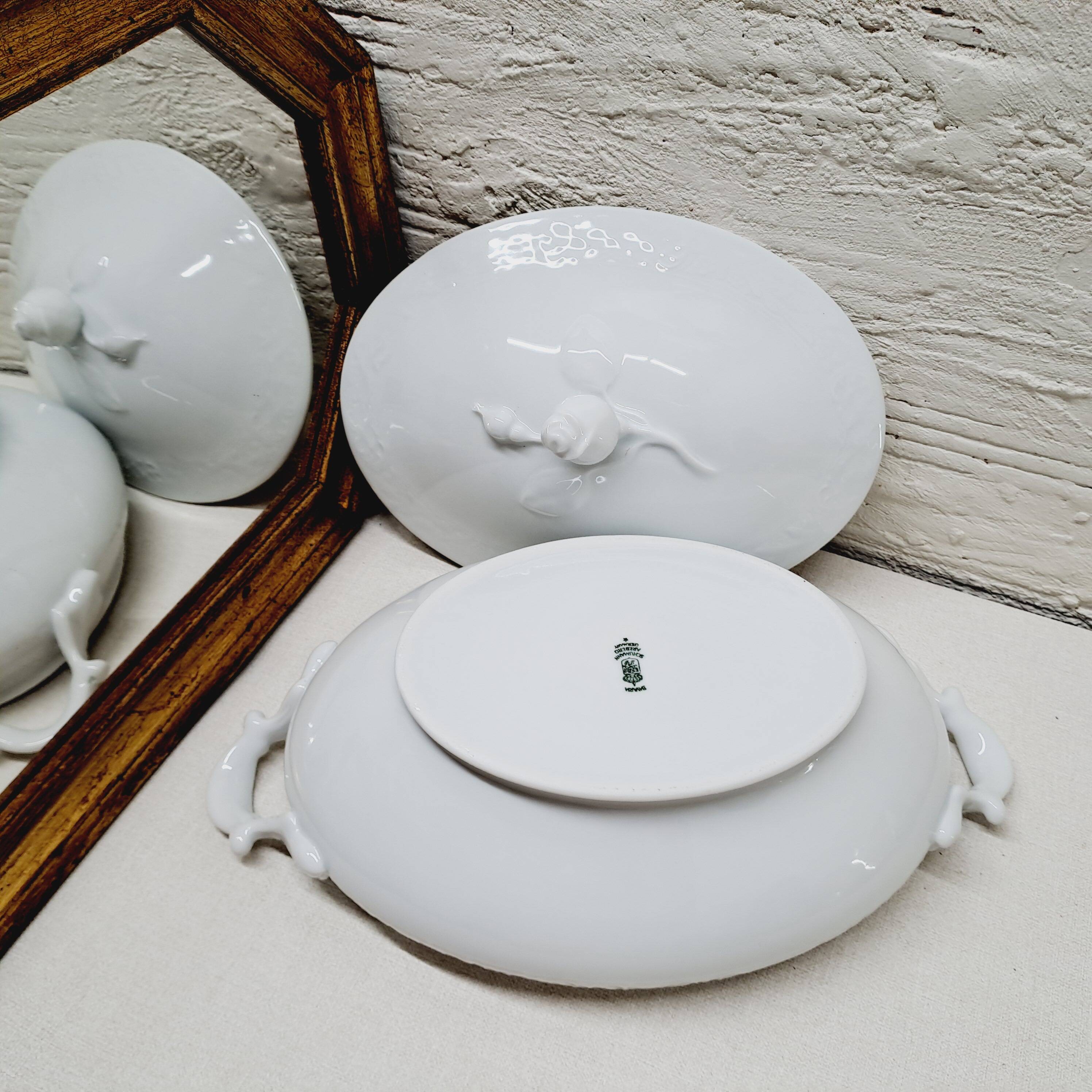Légumier ovale porcelaine blanc