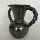 Black vase with twisted handles signed Blaise Rubino in Vallauris, circa 1950/1960
