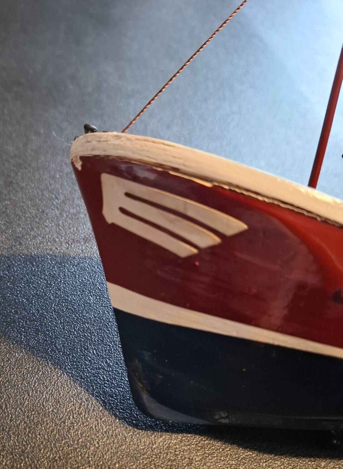 Old wooden trawler toy