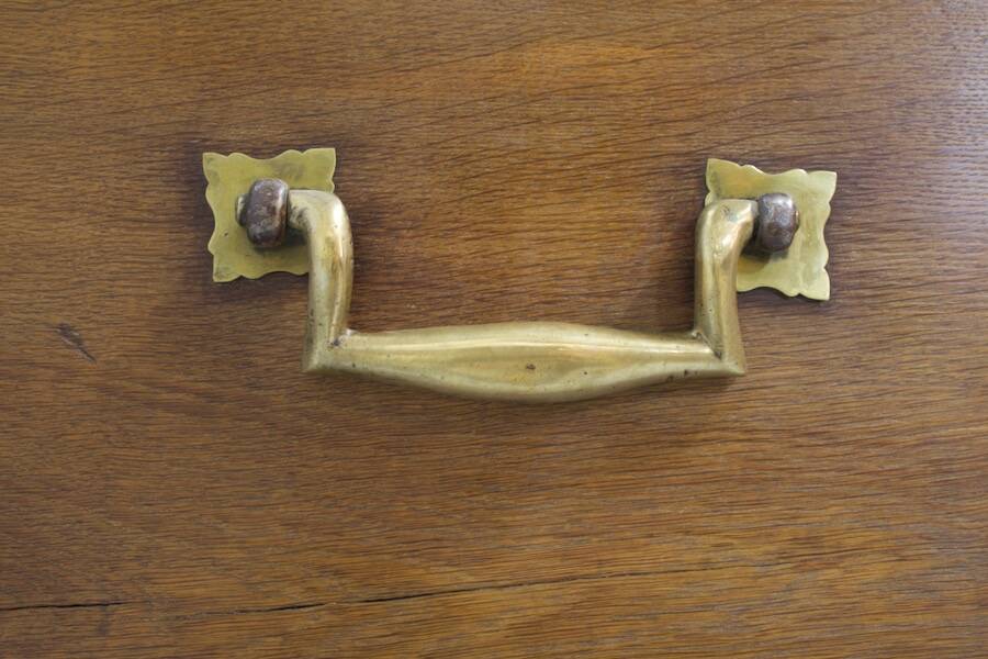 19th Century Oak Chest with Curved Top, on Wheels
