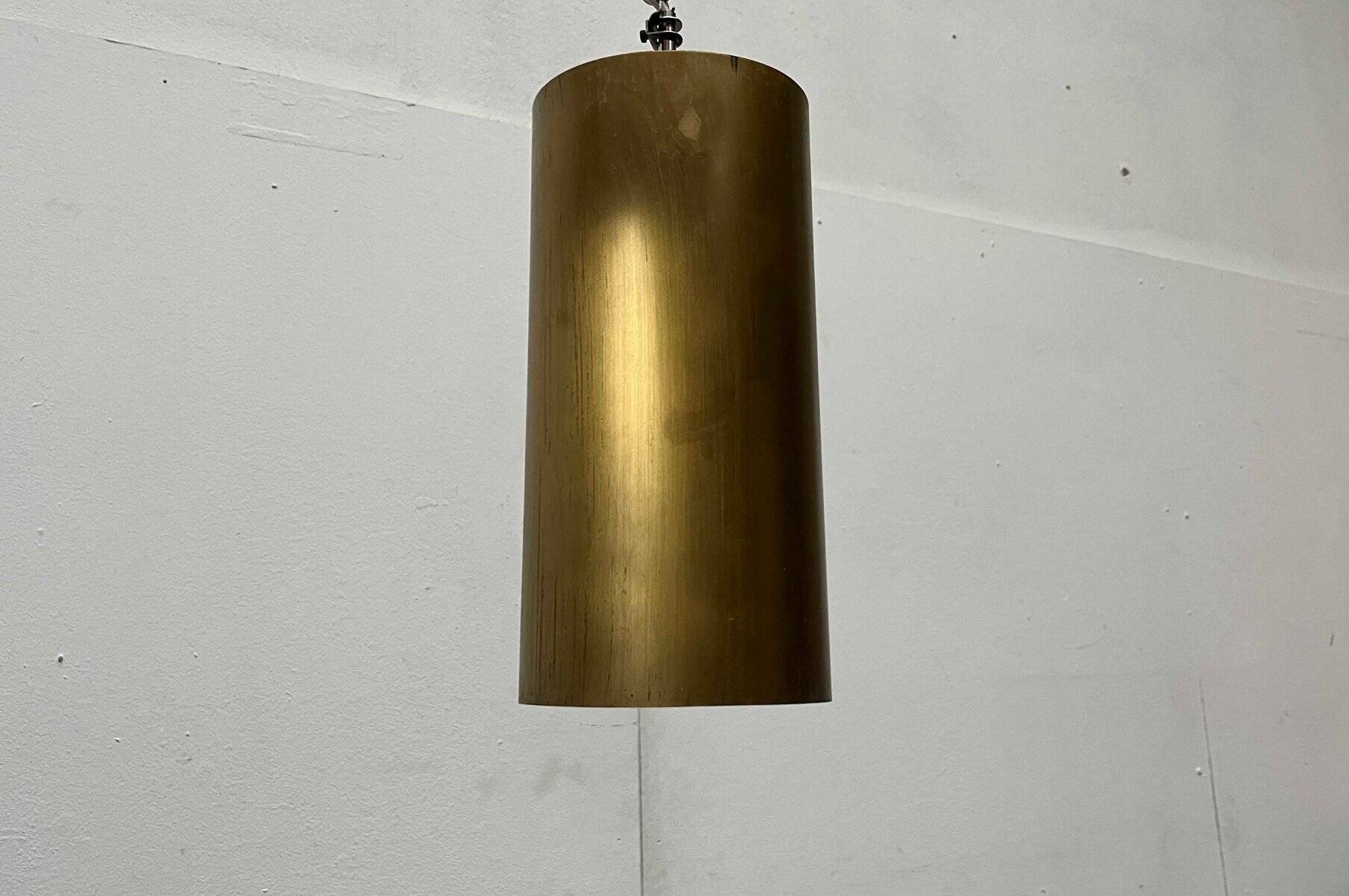 Brass tube pendant lamp in mid-century style, 1960s.