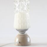 Glass and clay lamp