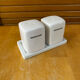 Salt & pepper shaker + genevieve lethu plate porcelain france vintage