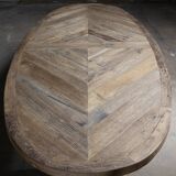 Oval Diamond table in old oak – 300 x 100 cm