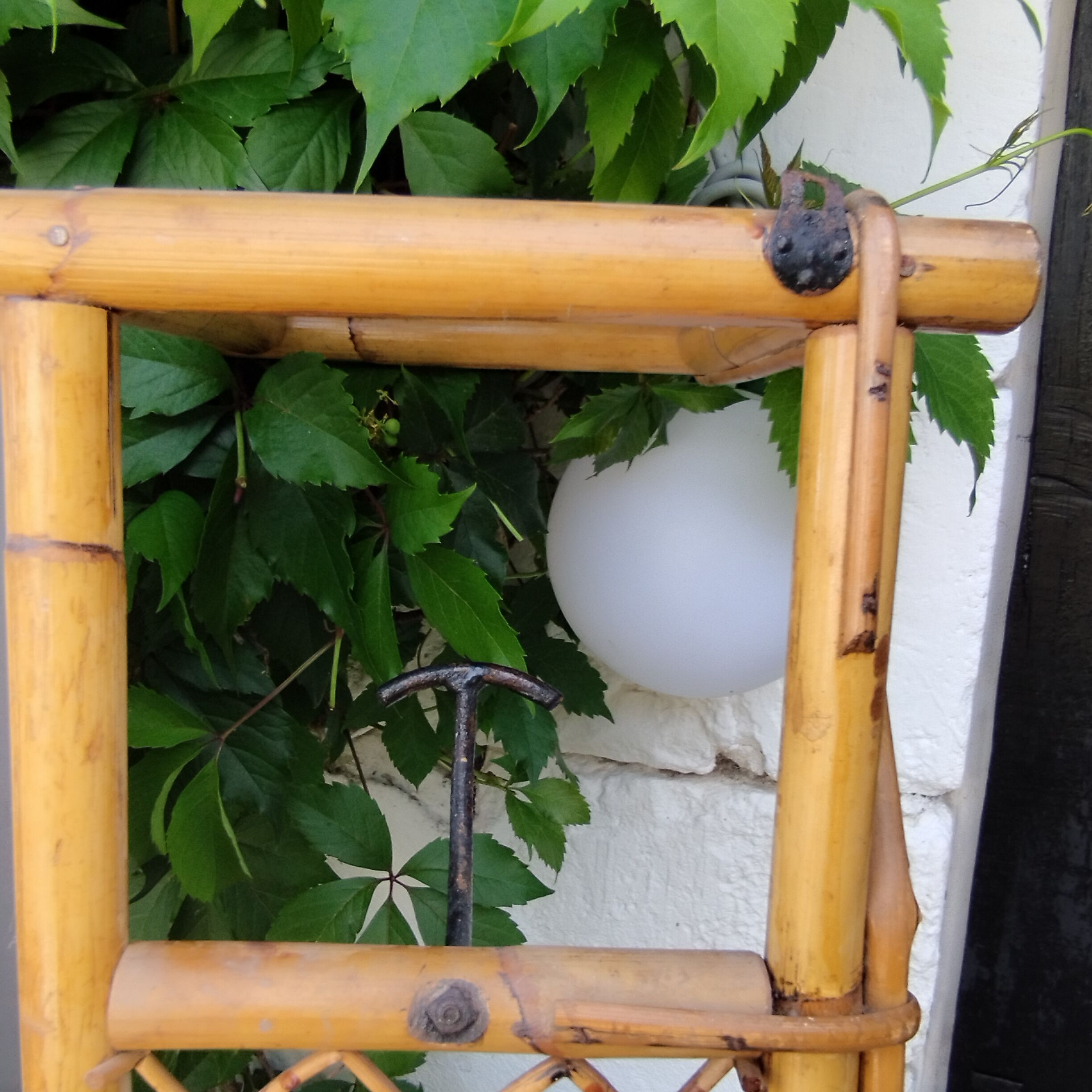 Vintage rattan wardrobe