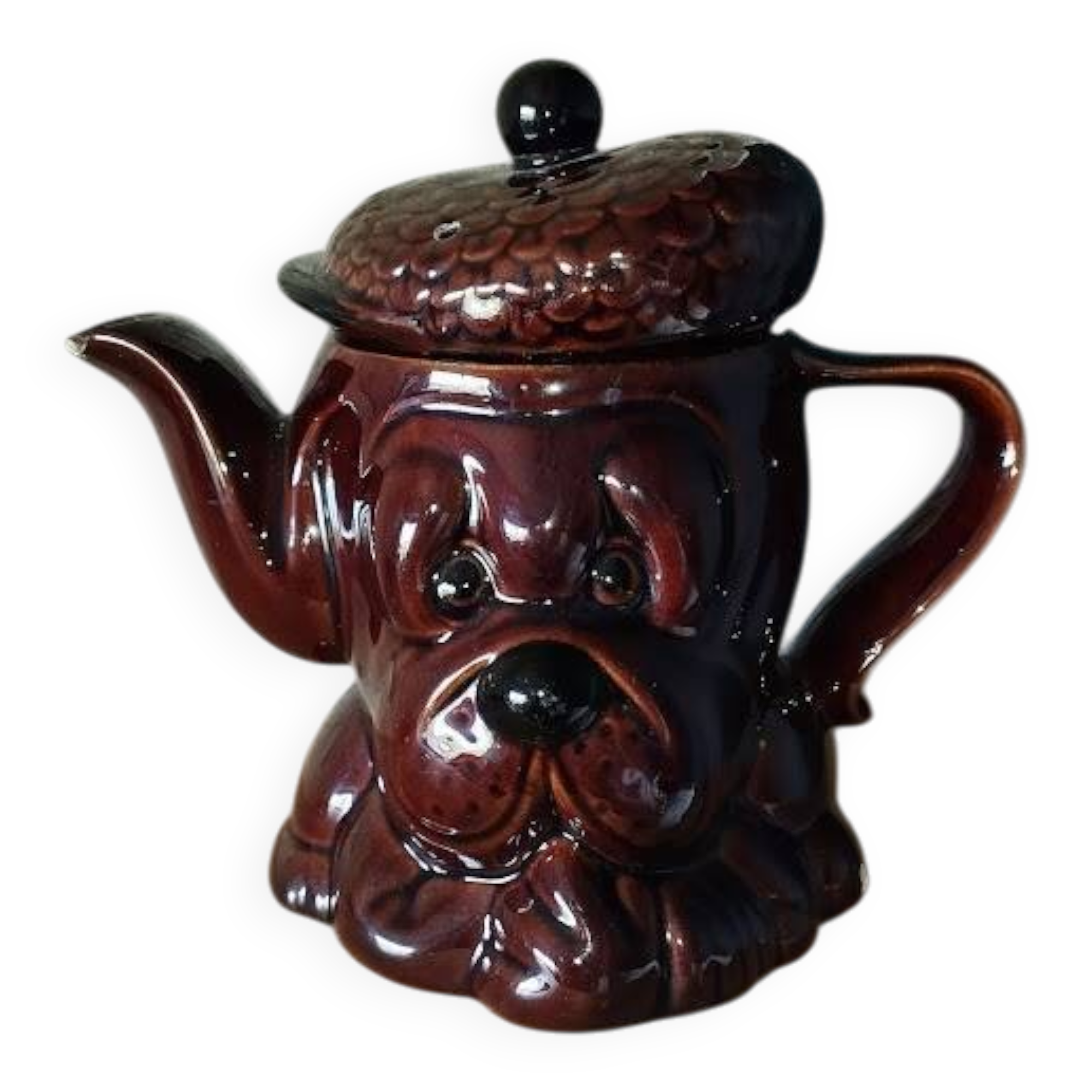 Vintage figurative teapot dog detective – English ceramic – 1960s