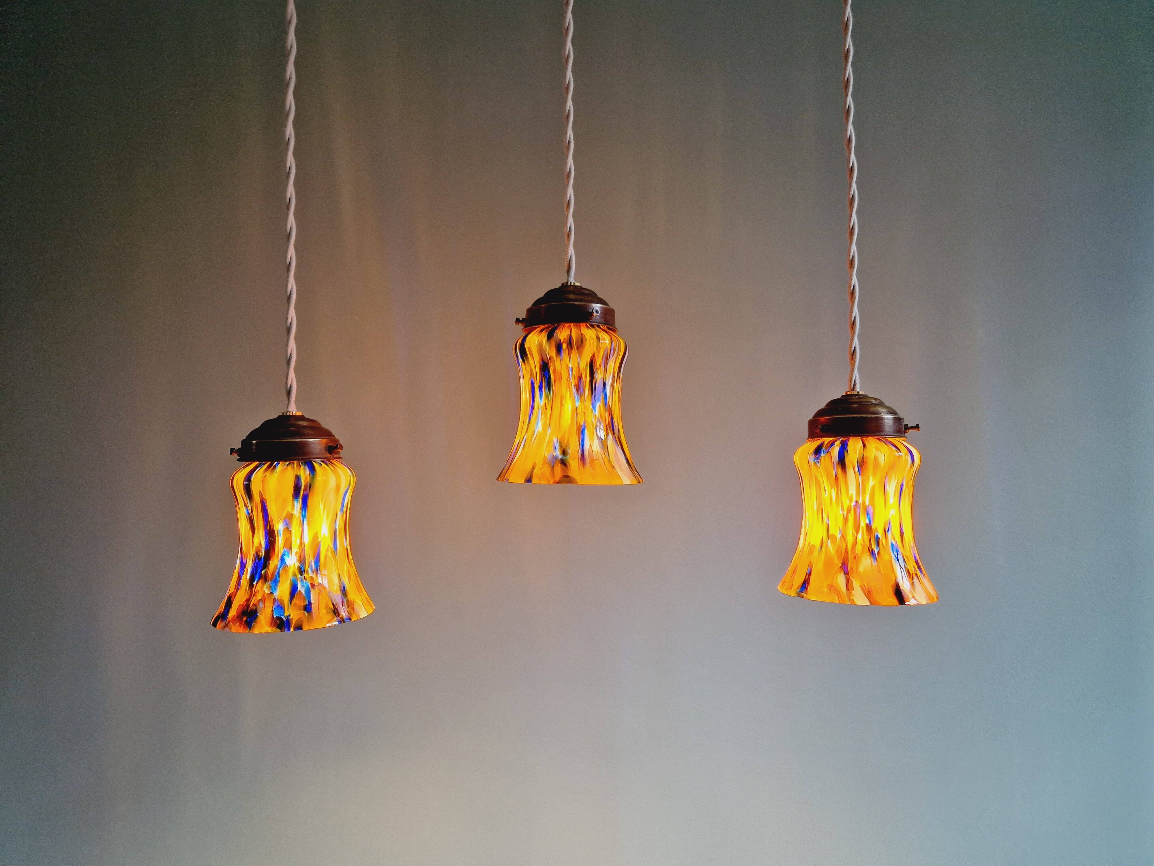 Murano glass pendant/lamp (4 available), Mid-century